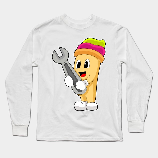 Ice cream Mechanic Wrench Long Sleeve T-Shirt by Markus Schnabel